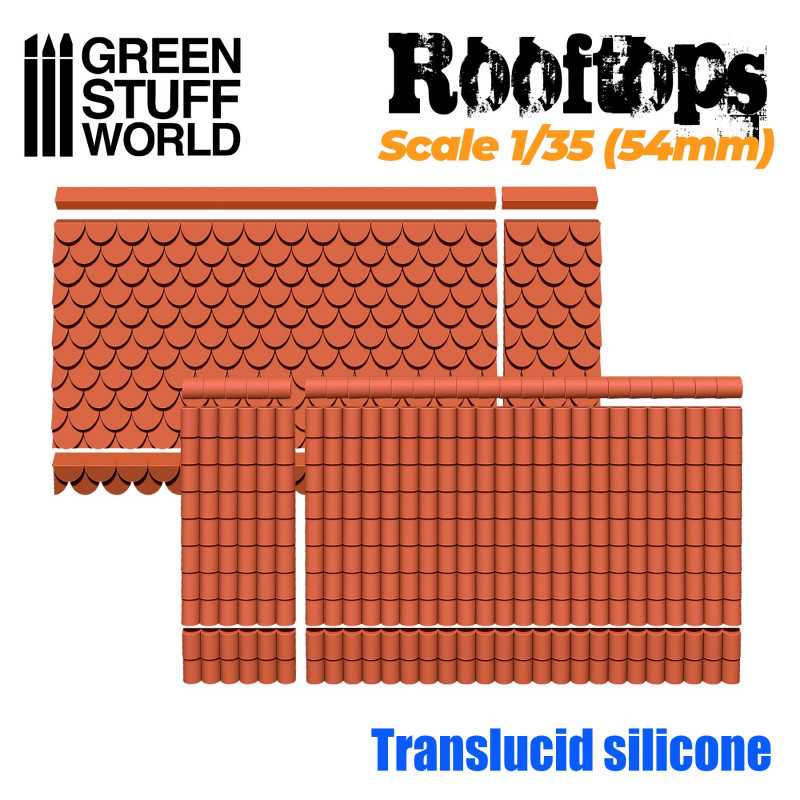 ▷ Comprar Moldes de Silicona Tejados 1/35 (54mm) | - Green Stuff World
