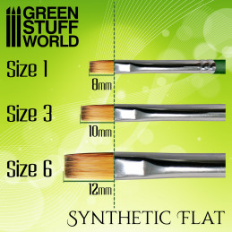 GREEN SERIES Flat Synthetic Brush Size 6 | Hobby Accessories