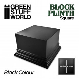 Quadratischer Ausstellungssockel 8x8 cm - Schwarz | Quader Holzsockel