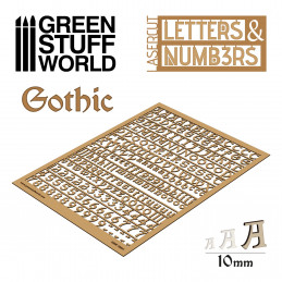 Lettres et nombres 10 mm GOTHIQUE | Lettres et chiffres Modelage