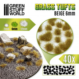 Grass TUFTS - 6mm self-adhesive - BEIGE | 6 mm Grass Tufts