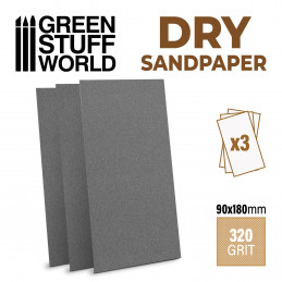 Papier de verre 180x90mm - DRY - Grain 320 | Papier de verre