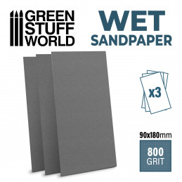 Papier de verre humide et waterproof 180x90mm - Grain 800 | Papier de verre