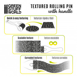 ▷ Buy Rolling pin with Handle - Sett Pavement 15mm | - Green Stuff World