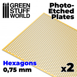 Placas Fotograbados - Hexagonos Medianos Rejillas Metal Fotograbadas