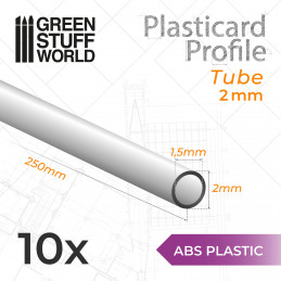 Plasticard PROFILÉ TUBE ROND 2 mm | Profilé Rond