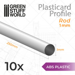 Plasticard PROFILÉ TIGE ROND 1mm | Profilé Rond