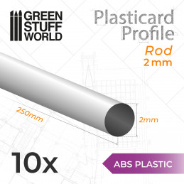 ASA Polystyrol-Profile RUNDSTAB RÖHRE Plastikcard 2 mm | Rundprofil