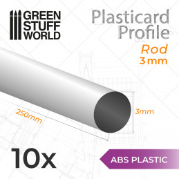 Plasticard PROFILÉ TIGE ROND 3 mm | Profilé Rond