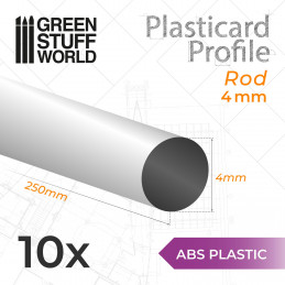Plasticard PROFILÉ TIGE ROND 4mm | Profilé Rond