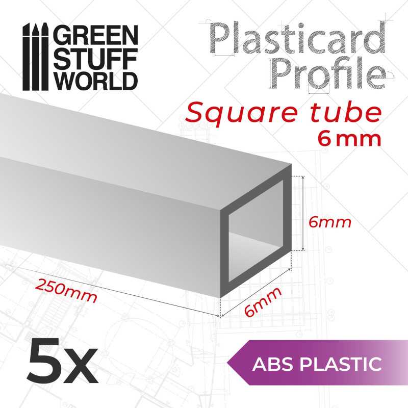 ▷ ABS Plasticard - Profile SQUARED TUBE 6mm