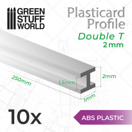 Plasticard PROFILÉ DOUBLE-T 2 mm | Autres profilés