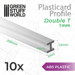 Plasticard PROFILÉ DOUBLE-T 1 mm | Autres profilés