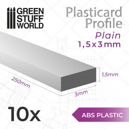 ASA Polystyrol-Profile FLACHPROFILE Streifen Plastikcard 3 mm | Flachprofil