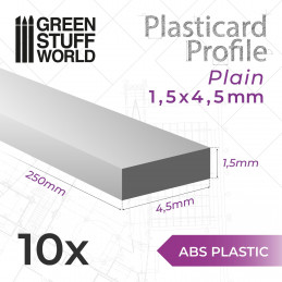 ASA Polystyrol-Profile FLACHPROFILE Streifen Plastikcard 4.5mm | Flachprofil