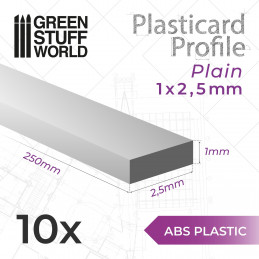 Plasticard PROFILÉ PLAT 2.5mm | Profilé Plat