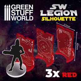 Silueta SW Legion - Rojo Marcadores y Reglas