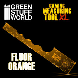 Mesureur Gaming - Orange Fluor 12 pouces | Marqueurs et règles du jeu