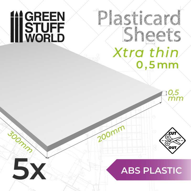 ▷ Plaque de Plasticard - 0'5 mm - COMBOx5 feuilles