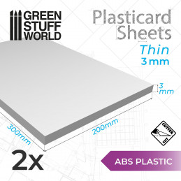 Glatte Plastikcard 3 mm - 2 platten | Glatte Platten