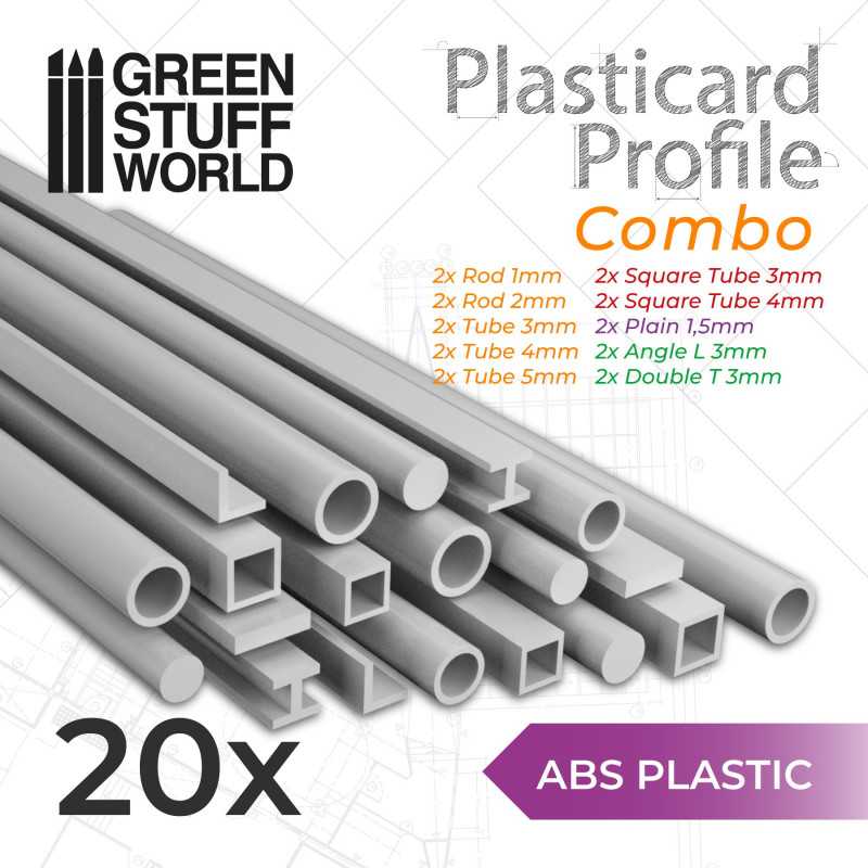 ▷ ABS Plasticard - Profile - 20x Variety Pack