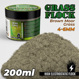 Static Grass Flock 4-6mm - Brown Moor Grass - 200 ml | 4-6 mm static grass
