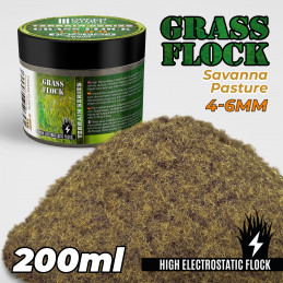 Static Grass Flock 4-6mm - SAVANNA PASTURE - 200 ml | 4-6 mm static grass