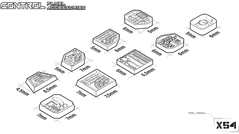 Piezas de conversion Mechas y Gundams - Set de Paneles de Control